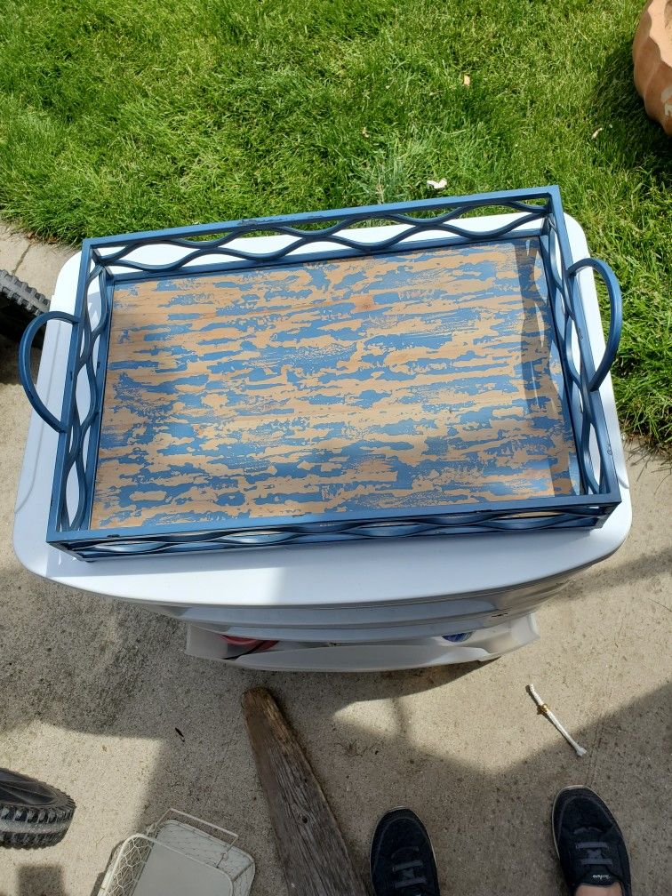 Rustic Farmhouse Tray Metal And Wood