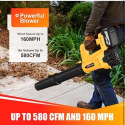 Leaf Blower Cordless, 21V Electric Leaf Blowers Lightweight Variable Speed Lithium Battery and Charger, Powered Lightweight Leaf Blower for Patio Lawn