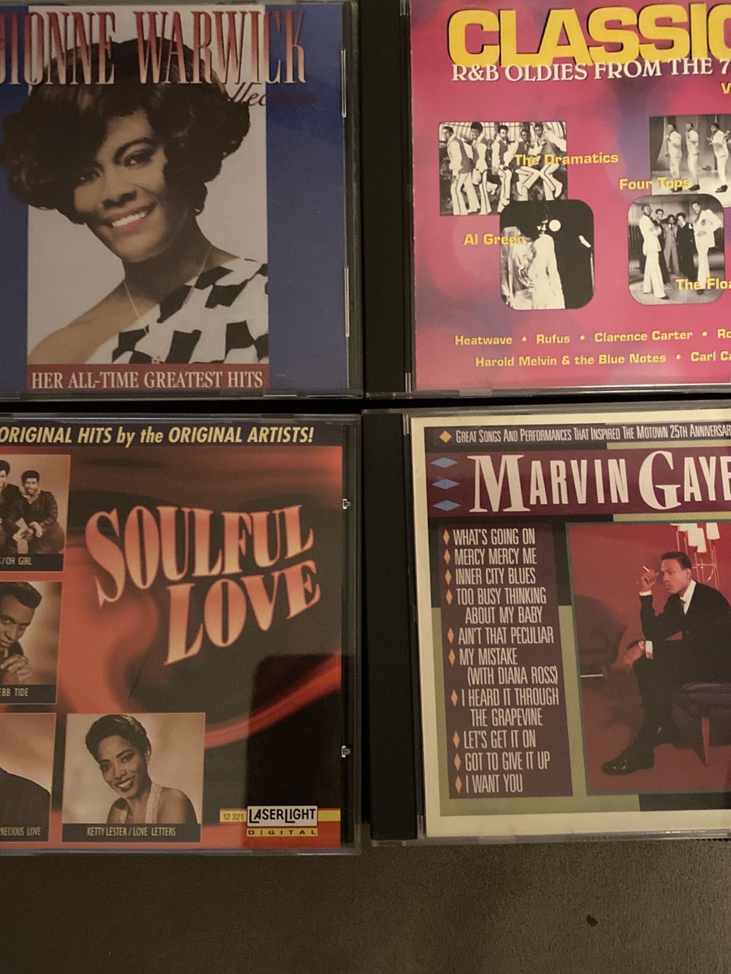 4 CD’s - Marvin Gaye, Dionne Warwick, Soulful Love, R&B Oldies