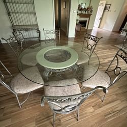 Glass, Top Dining Table and chairs  