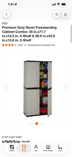 HDX Grey Resin Freestanding Storage Cabinet Combo