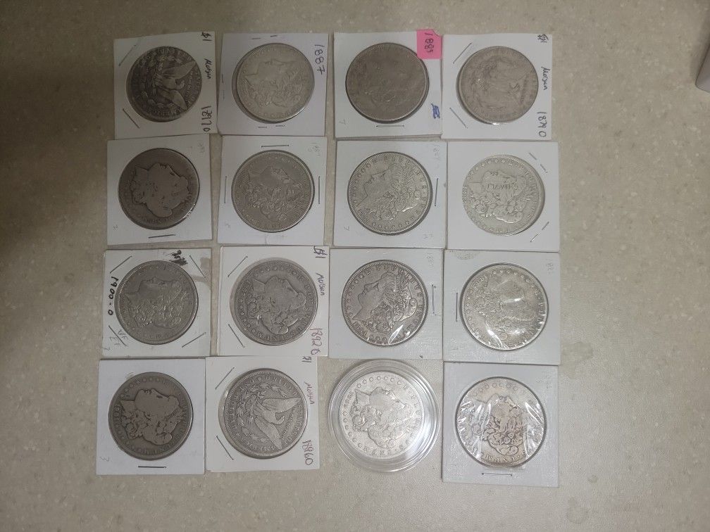 Assorted Morgan Silver Dollars.  $43 Each 