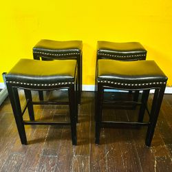 26 inch Brown Backless Bar Stool (Set of 4)