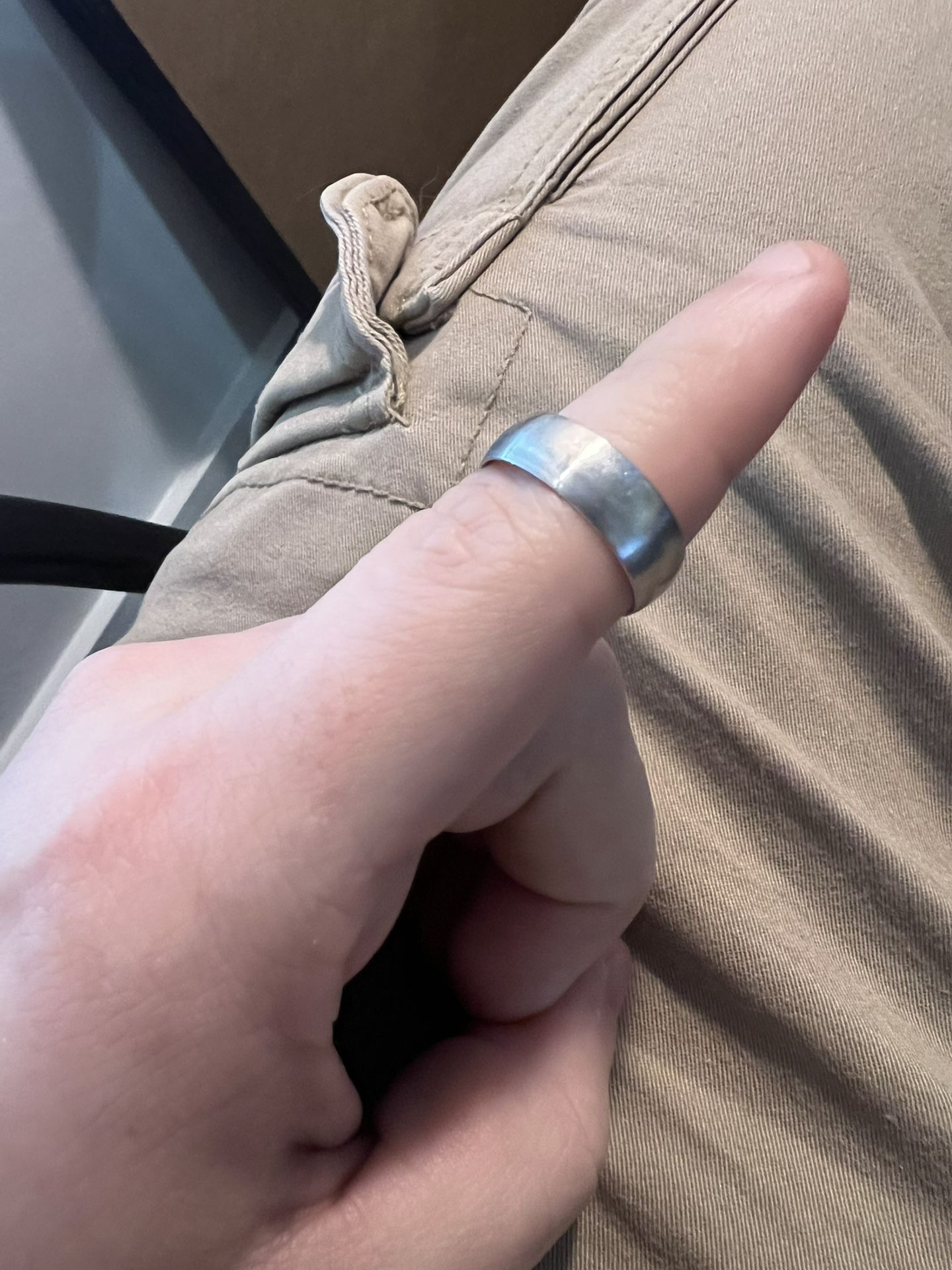 Wedding Band, 6mm, 10k White Gold, Size 8, Satin Finish