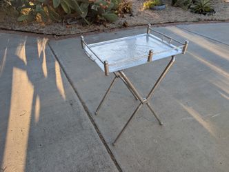 Midcentury "Hand Forged Everlast Metal" Vintage Tray AND Stand
