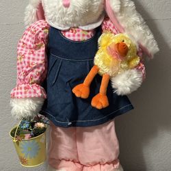 Very Cute Girl Bunny Rabbit Dandies Easter Spring Plush Greeter
