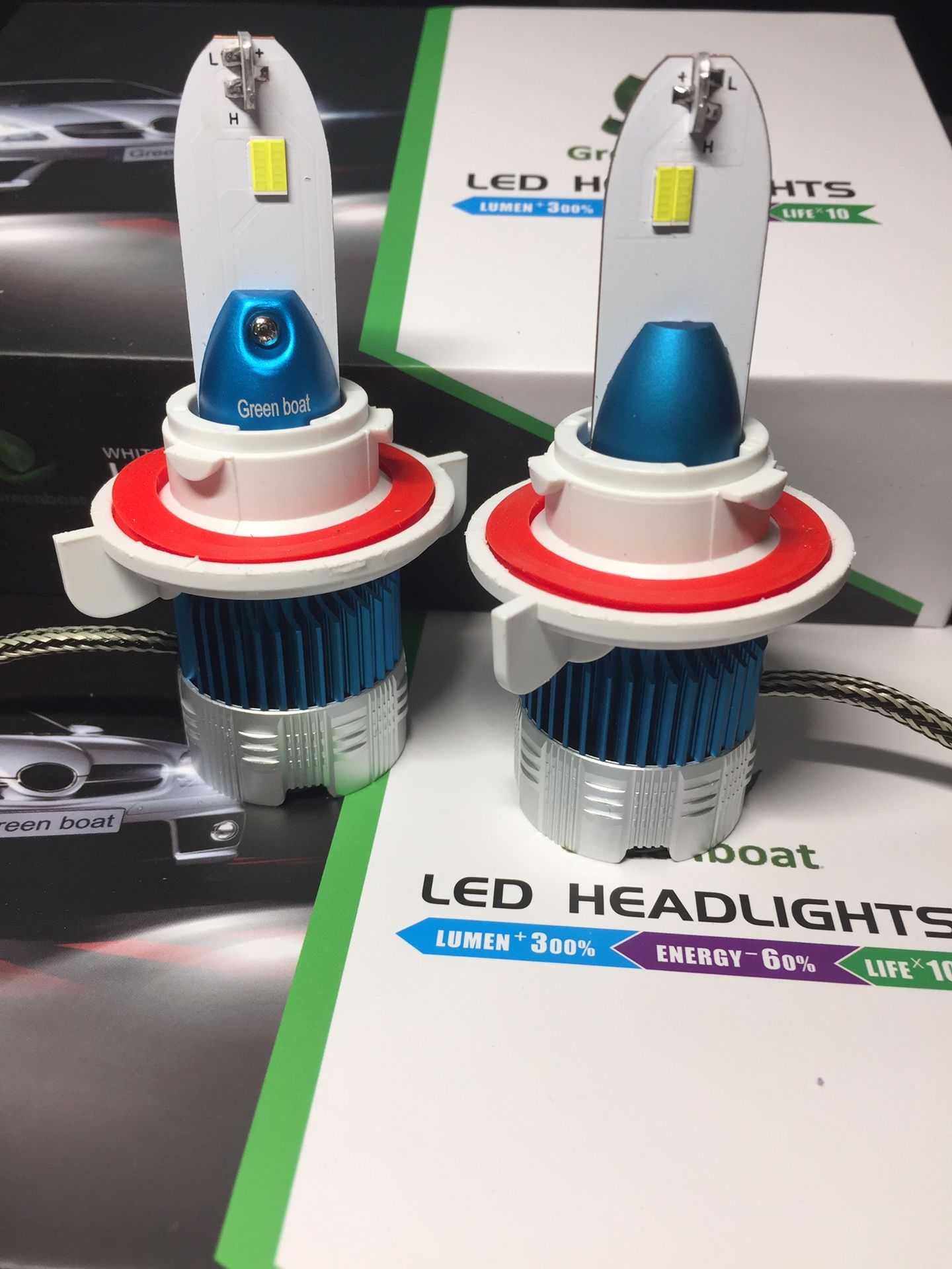 New Upgraded LED Headlight Kits 60 watts 6000k lms Pure White output