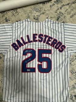 Moisés Ballesteros signed white custom cubs Jersey Beckett COA