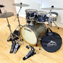 Tama Silverstar Birch Complete Drum Set DW  Double pedal & 2 leg Hihat New quiet cymbals Throne $725 Cash In Ontario 91762. 22” Bass 10 12 16 Toms. Co