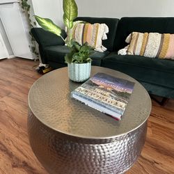 Coffee Table Silver Hammered