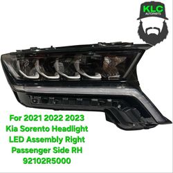 For 2021 2022 2023 Kia Sorento Headlight LED Assembly Right Passenger Side RH 92102R5000