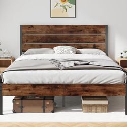 Queen Bed Frame, 14 Inch Metal Platform Bed Frame with Headboard and Footboard $60