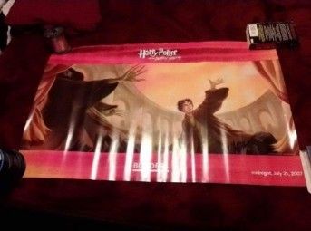 Harry Potter & The Deathly Hallows Borders Book Store Midnight Release Poster 7/21/2007