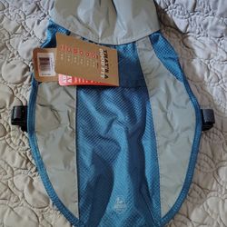 19-22" Girth Small Arcadia Trail Reflective Dog Raincoat Grey and Blue Green (contact info removed)