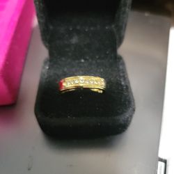 14k Over Silver Size 11 White Sapphire Band