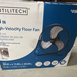 Utilitech 20-in High Velocity Indoor Floor Fan, in Black