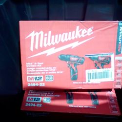 Milwaukee M-12 2 TOOL COMBO KIT & DEWALT 20V MAX CROSS LINE LASER (EVERYTHING BRAND NEW)