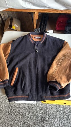 Leather zip up jacket