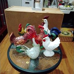 Collection of unique roosters.