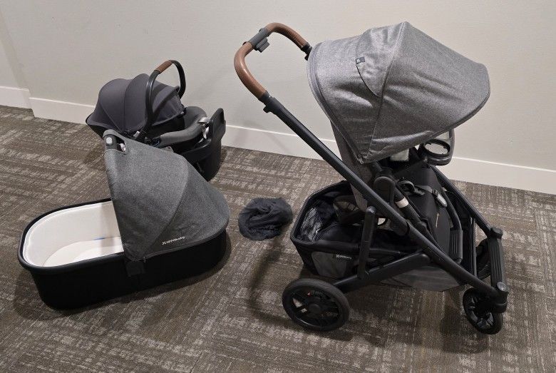 Cruz V2 UPPABABY Stroller Set With Aria Car Seat Bassinet And Toddlerseat 