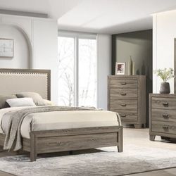 Mille Brownish Gray Upholstered Bedroom Set