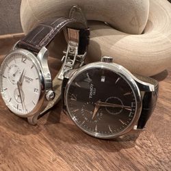 Tissot Traditional GMT Leather Strap Watch