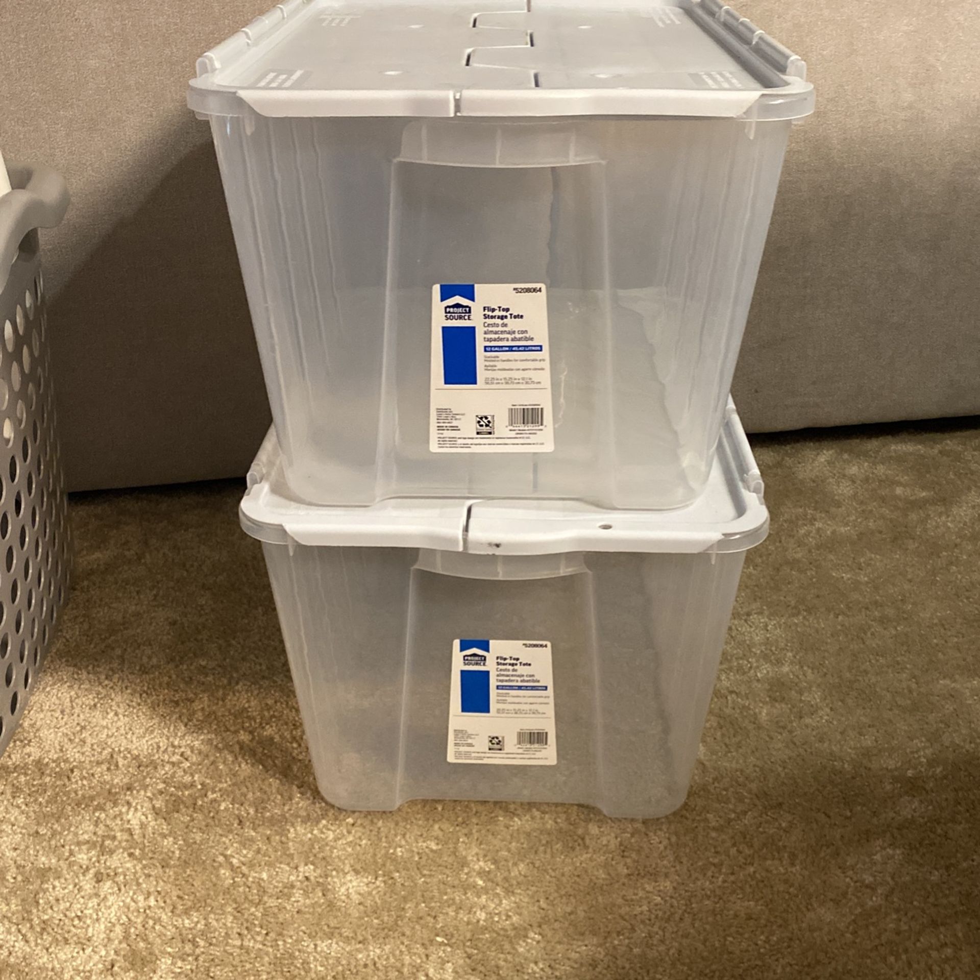 Two Identical Iris Plastic Storage Bins