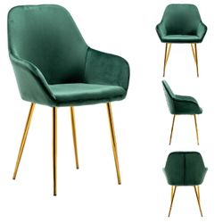 Tasmia Velvet Emerald Green Accent Bucket Counter Height Upholstered Dining Chair