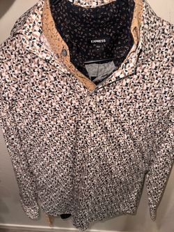 Express Men's Geometric Print Button-Down Shirt