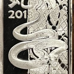 1 Oz Silver  2013 Lunar Year of the Snake .999 FS Bullion Bar