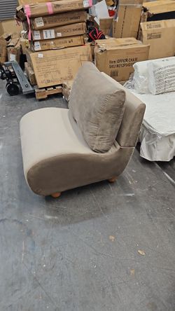 Velvet Accent Chair with Wood Feet