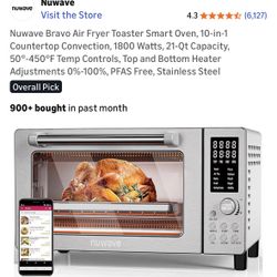 Nuwave Bravo Air Fryer Toaster Smart Oven