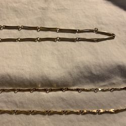 Necklaces, Two Gold Tone