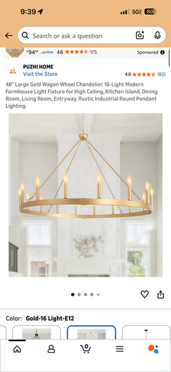 Round gold Chandelier