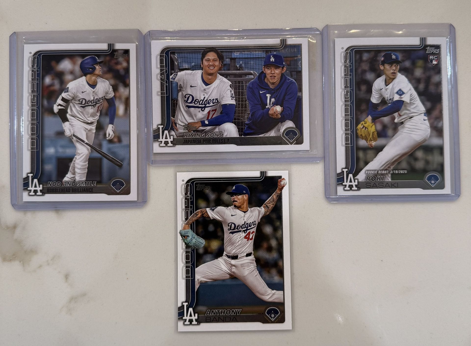 2025 Topps Update Dodgers MVP Shohei Ohtani Roki Sasaki (RC) Anthony Banda