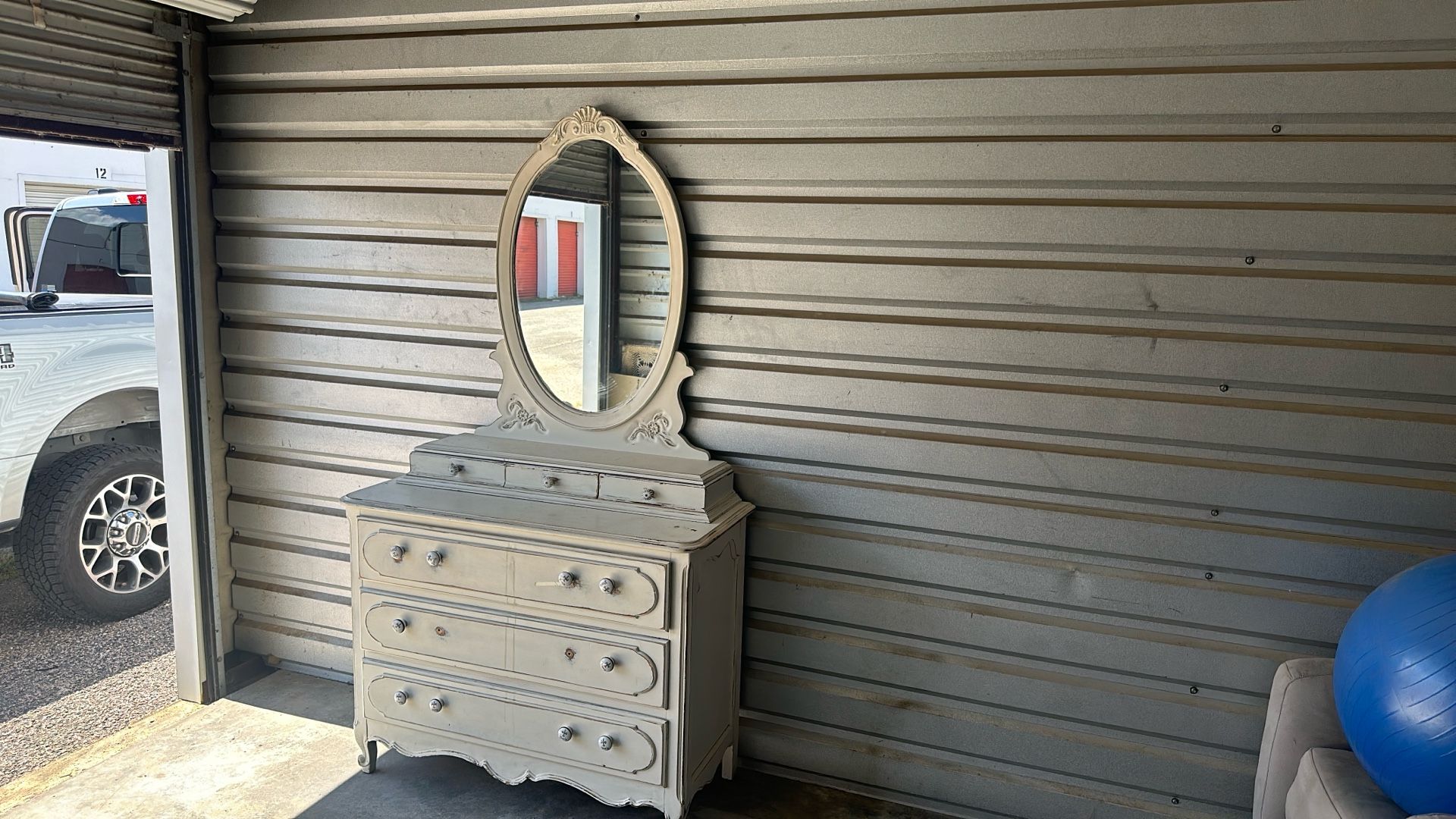 Antique Dresser And Mirror 