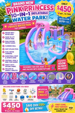 🌸💦 FOR SALE:  BRAND NEW PINK PRINCESS WATER PARK! 💦🌸