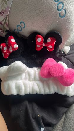 Minnie Mouse hair ties Hello Kitty skincare headband / Minnie Mouse hair ties