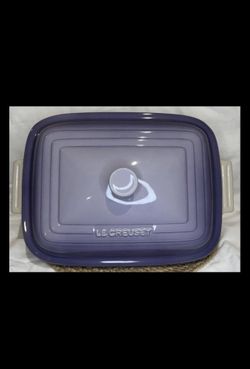 NIB LE CREUSET 4.5 QT  RECTANGULAR DISH W/LID BLUE BELL PURPLE PROVENCE RARE