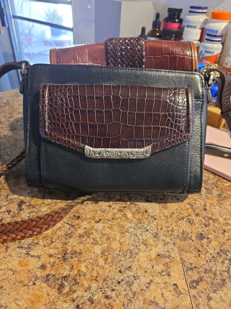 Brighton Leather Crossbody Bag/ Serial #