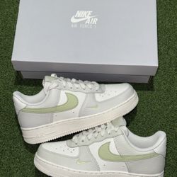 Nike Women’s Air Force 1 ‘07 Casual Shoes - Phantom Olive Aura Light Bone - Size 7, 8.5