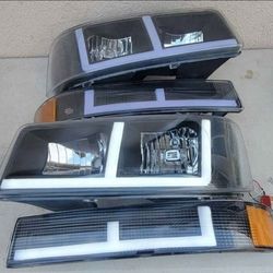 03-14 Chevrolet Express Gmc Savana 03-23 Express Savana 2500 And 3500 LED DRL Headlights Luces Micas Calaveras Faros Faroles Focos Chevy 