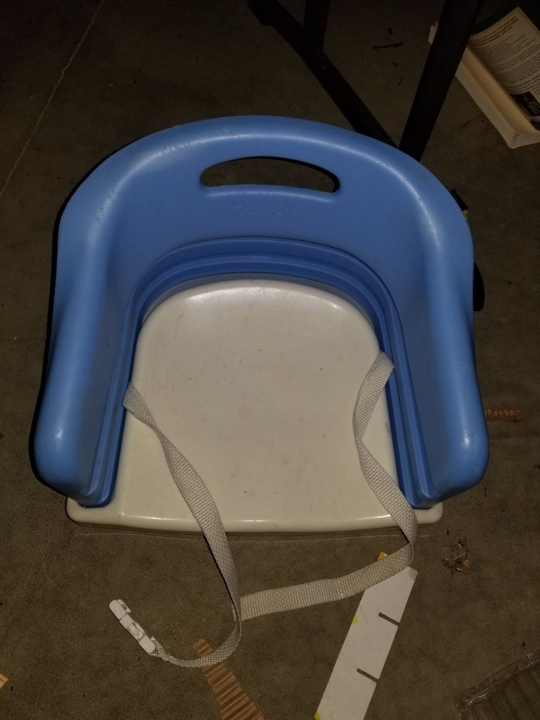 Blue-booster seat fits most chair