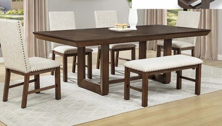 DOMINGO DINING TABLE WITH CHAIRS AND BENCH