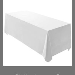 Surmente White Rectangle Tablecloth 90 X 132-Inch Rectangular Polyester Table Cloth For Weddings, Banquets, Or Restaurants