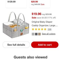 Original Baby Diaper Caddy Organizer, Large Storage Caddy Organizer for Nursery, Changing Table (Classic Gray