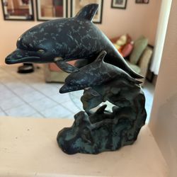 Vintage Bronze 2 Dolphins