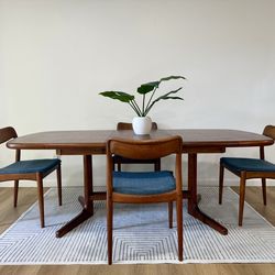 Mid-Century Danish Teak Dining Room Table and Chairs