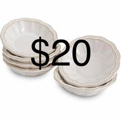 Ceramic Dipping Bowls 2.5oz，Mini Appetizer Plates for Soy Sauce, Sushi，Condiments，Microwave ， Dishwasher Safe