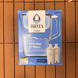 Brita Original 10-Cup Water Filter Pitcher with 2 Filters